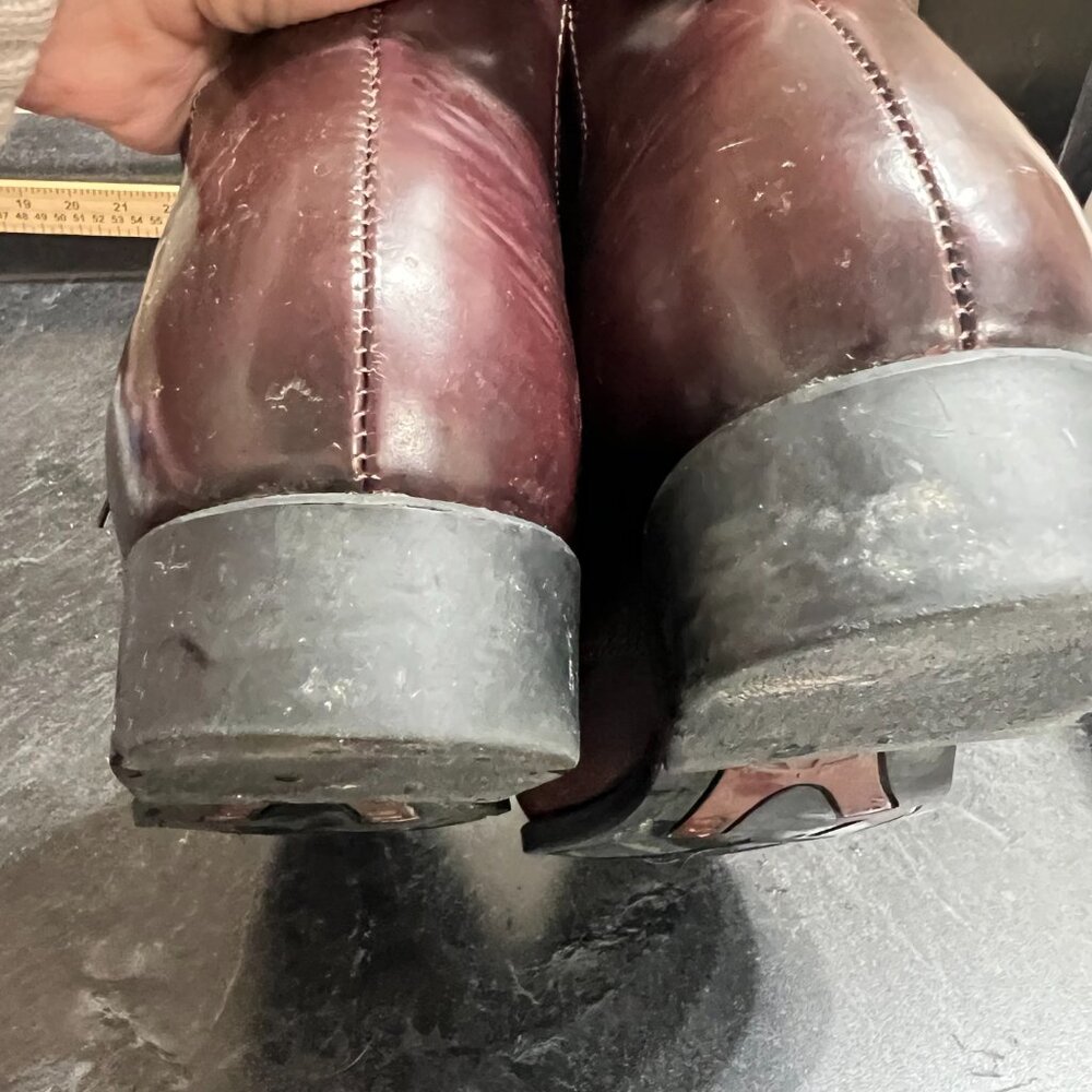 Ariat Burgundy Leather Ankle Boot Lace Up Women 8.5 Equestrian Riding Style Y2K - Picture 6 of 11